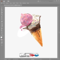 تصویر وکتوری بستنی قیفی