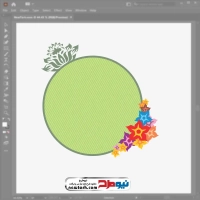دانلود فایل وکتوری قاب دایره ای گل