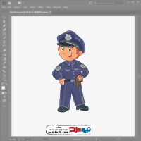 وکتور پسر بچه در کاراکتر پلیس