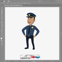 تصویر وکتوری افسر پلیس خندان