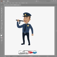 فایل وکتوری افسر پلیس با باتوم