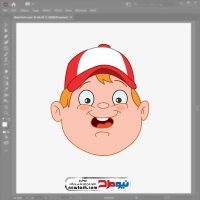 فایل وکتوری صورتک پسر بچه با کلاه