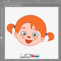 فایل وکتوری صورتک دختر بچه خوشحال