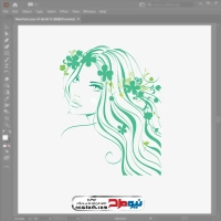فایل وکتوری خانم با موهای باز