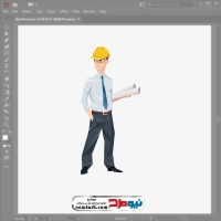 تصویر وکتوری مهندس با نقشه در دست