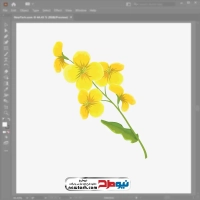 فایل وکتوری شاخه با گل های زرد