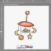 فایل وکتوری جغجغه چوبی آویزان