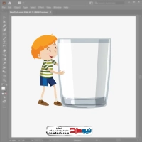 فایل وکتوری پسر بچه با لیوان شیر