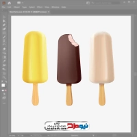 فایل وکتور بستنی چوبی روکش دار