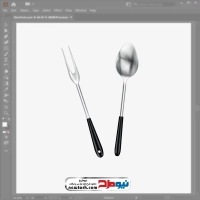 تصویر وکتوری قاشق و چنگال باربیکیو