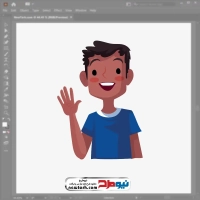 فایل وکتوری پسر بچه در حال سلام کردن