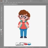 فایل وکتوری پسر بچه با کوله پشتی