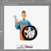 فایل وکتور تعمیرکار با لاستیک و آچار