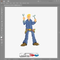 فایل وکتور تعمیرکار با ابزار در دست