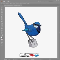 فایل وکتور پرنده آبی نشسته روی سنگ