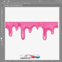 تصویر وکتوری چکه کردن کرم توت فرنگی