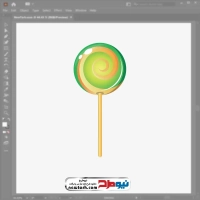 فایل وکتور آبنبات مارپیچ سبز