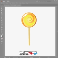 فایل وکتور آبنبات مارپیچ زرد