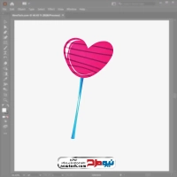 فایل وکتور آبنبات چوبی قلبی