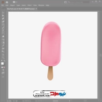 فایل وکتور بستنی چوبی با روکش صورتی