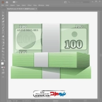 فایل وکتور دسته های صد دلاری