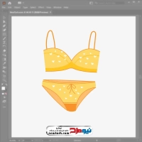 فایل وکتور ست لباس زیر دخترانه زرد