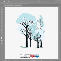 فایل وکتور درخت برفی