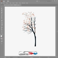 فایل وکتور درخت پاییزی کم برگ