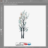 فایل eps درخت پاییزی کم برگ