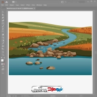 فایل وکتور طبیعت با رودخانه