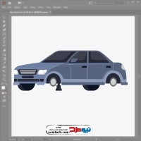 فایل وکتور ماشین در حال تعویض لاستیک