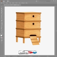 فایل وکتور کندوی چوبی زنبور عسل