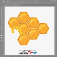 فایل وکتور لانه زنبوری طلایی