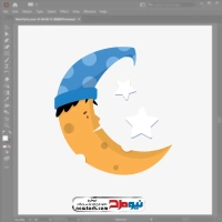 فایل وکتور ماه خفته در کلاه شب