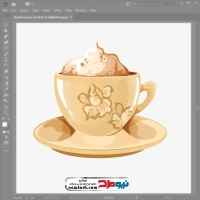 فایل وکتور فنجان کاپوچینو