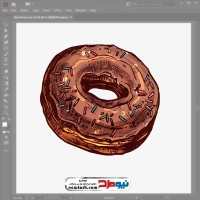 فایل وکتور دونات شکلاتی