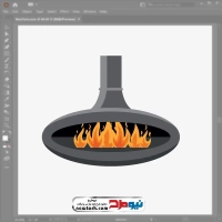 فایل وکتور شومینه مدرن