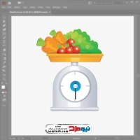 فایل eps سبزیجات روی ترازوی آشپزخانه