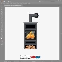 تصویر وکتوری اجاق هیزمی